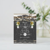 Rustikale Hufeisen & Blume Hochzeit speichern das  Ankündigungspostkarte (Stehend Vorderseite)