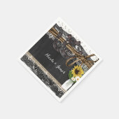 Rustikale Hufeisen & Blume Hochzeit von Neapel Serviette (Ecke)