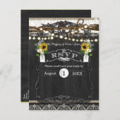 Rustikale Hufeisen & Blume Hochzeitsskrippe Einladungspostkarte (Vorne/Hinten)