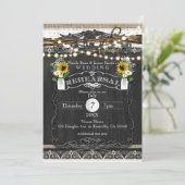 Rustikale Hufeisen & Blume PROBE Land Einladung (Stehend Vorderseite)