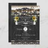 Rustikale Hufeisen & Blume PROBE Land Einladung (Vorne/Hinten)