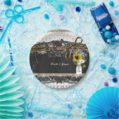 Rustikale Hufeisen & Blume Teller für Hochzeiten (Party)