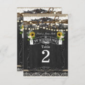 Rustikale Hufeisen & Blume Tischnummern (Vorne/Hinten)