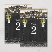 Rustikale Hufeisen & Blume Tischnummern (Vorne/Hinten)