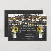 Rustikale Hufeisen & Blume UAWG RSVP Karte (Vorne/Hinten)