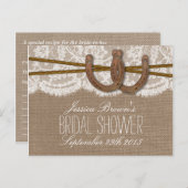 Rustikale Hufeisen Brautparty Recipe Cards Einladungspostkarte (Vorne/Hinten)