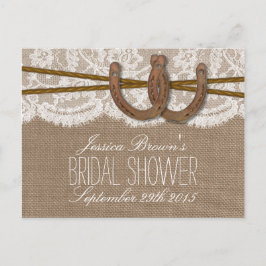 Rustikale Hufeisen Brautparty Recipe Cards Einladungspostkarte