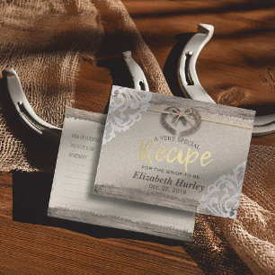 Rustikale Hufeisen Burlap Lace Brautparty Rezept Einladungspostkarte