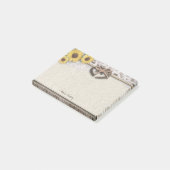 Rustikale Hufeisen Burlap Lace Sonnenblumen Hochze Post-it Klebezettel (angewinkelt)