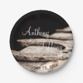 Rustikale Hufeisen Cowboy Hochzeitstorte Pappteller (Vorderseite)