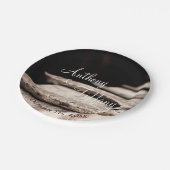 Rustikale Hufeisen Cowboy Hochzeitstorte Pappteller (Schrägansicht)