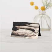 Rustikale Hufeisen Cowboy Wedding Platzkarte (Rückseite)