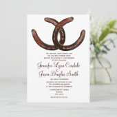 Rustikale Hufeisen - Einladungen für Hochzeiten (Stehend Vorderseite)