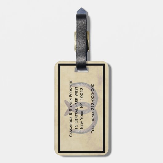 Rustikale Hufeisen erschüttert BG Gepäckanhänger (Rückseite vertikal)