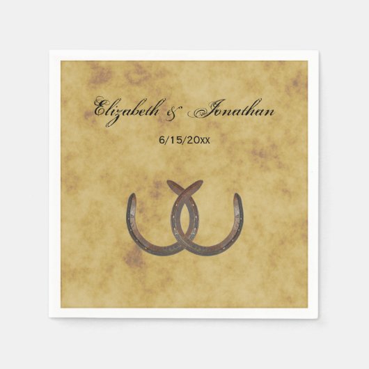 Rustikale Hufeisen erschüttert BG Napkins Serviette (Vorderseite)