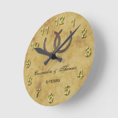 Rustikale Hufeisen erschüttert BG Runde Wanduhr (Winkel)