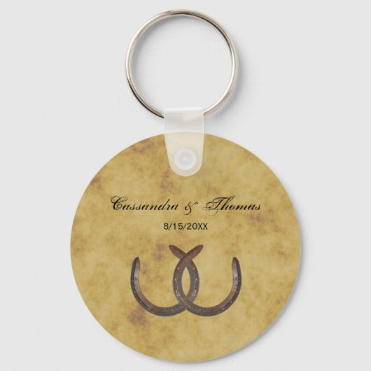 Rustikale Hufeisen erschüttert BG Schlüsselanhänger (Vorderseite)