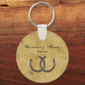 Rustikale Hufeisen erschüttert BG Schlüsselanhänger (Vorderseite)