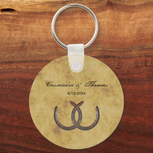 Rustikale Hufeisen erschüttert BG Schlüsselanhänger (Vorderseite)