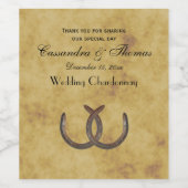 Rustikale Hufeisen erschüttert BG Weinetikett (Einzelnes Label)