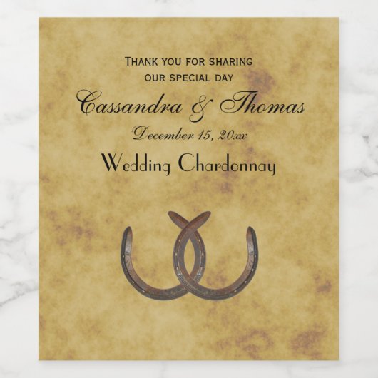 Rustikale Hufeisen erschüttert BG Weinetikett (Einzelnes Label)