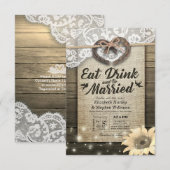 Rustikale Hufeisen Essen Drink Verheiratet Hochzei Einladung (Vorne/Hinten)