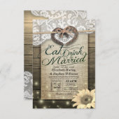 Rustikale Hufeisen Essen Drink Verheiratet Hochzei Einladung (Vorne/Hinten)