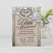 Rustikale Hufeisen Essen Drink Verheiratet Hochzei Einladung (Stehend Vorderseite)