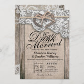 Rustikale Hufeisen Essen Drink Verheiratet Hochzei Einladung (Vorne/Hinten)