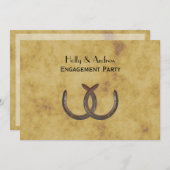 Rustikale Hufeisen gestört BG H Verlobung Einladung (Vorne/Hinten)