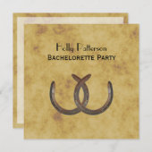 Rustikale Hufeisen gestört BG SQ Bachelorette Einladung (Vorne/Hinten)