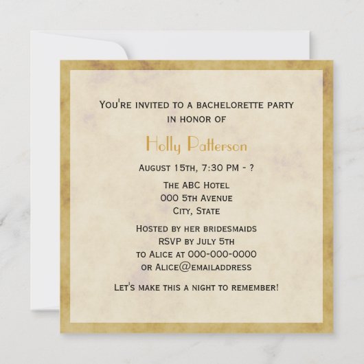 Rustikale Hufeisen gestört BG SQ Bachelorette Einladung (Rückseite)