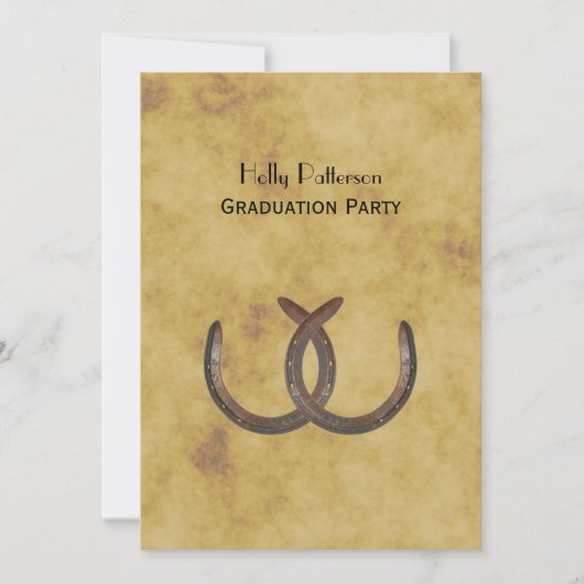 Rustikale Hufeisen gestört BG V Abschluss Einladung (Vorderseite)