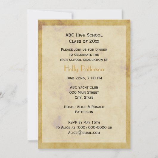 Rustikale Hufeisen gestört BG V Abschluss Einladung (Rückseite)