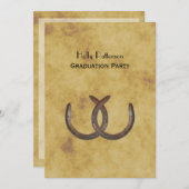 Rustikale Hufeisen gestört BG V Abschluss Einladung (Vorne/Hinten)