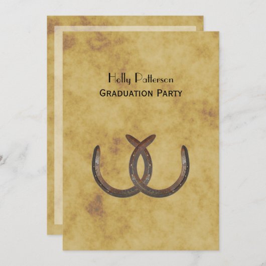 Rustikale Hufeisen gestört BG V Abschluss Einladung (Vorne/Hinten)