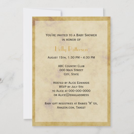 Rustikale Hufeisen gestört BG V Babydusche Einladung (Rückseite)