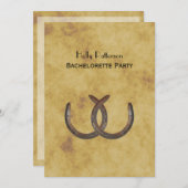 Rustikale Hufeisen gestört BG V Bachelorette Einladung (Vorne/Hinten)