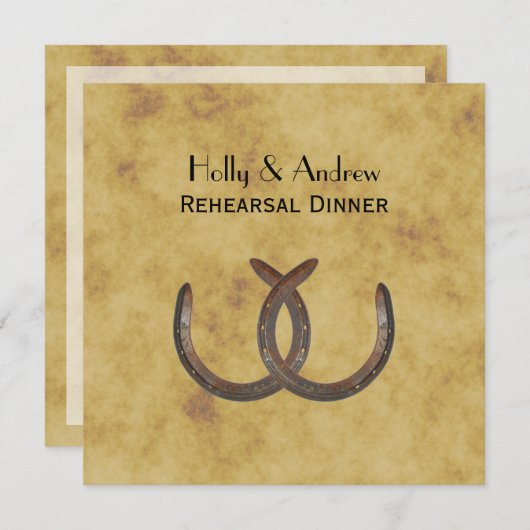 Rustikale Hufeisen gestörte Probe BG SQ Einladung (Vorne/Hinten)