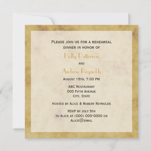 Rustikale Hufeisen gestörte Probe BG SQ Einladung (Rückseite)