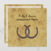 Rustikale Hufeisen gestörter BG-SQ-Abschluss Einladung (Vorne/Hinten)