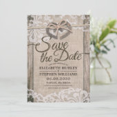 Rustikale Hufeisen-Hochzeit Save The Date (Stehend Vorderseite)