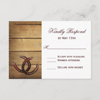 Rustikale Hufeisen Hochzeiten von RSVP-Karten RSVP Karte