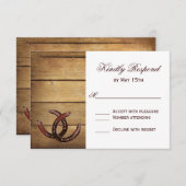 Rustikale Hufeisen Hochzeiten von RSVP-Karten RSVP Karte (Vorne/Hinten)