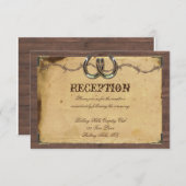 Rustikale Hufeisen Hochzeitsempfang Begleitkarte (Vorne/Hinten)