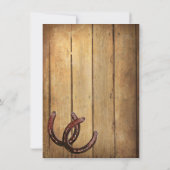 Rustikale Hufeisen Hochzeitsfeiern Einladung (Rückseite)