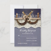 Rustikale Hufeisen, Hochzeitsmarsch RSVP Karte (Vorderseite)