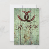 Rustikale Hufeisen im Landstil Hochzeit RSVP (Rückseite)