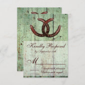 Rustikale Hufeisen im Landstil Hochzeit RSVP (Vorne/Hinten)