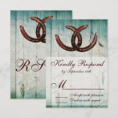 Rustikale Hufeisen im Landstil Hochzeit RSVP Karte (Vorne/Hinten)